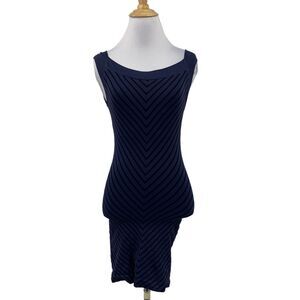 Zella Tunic Top Womens XS Extra Small Nightfall Chevron Knit Bodycon Shelf Bra